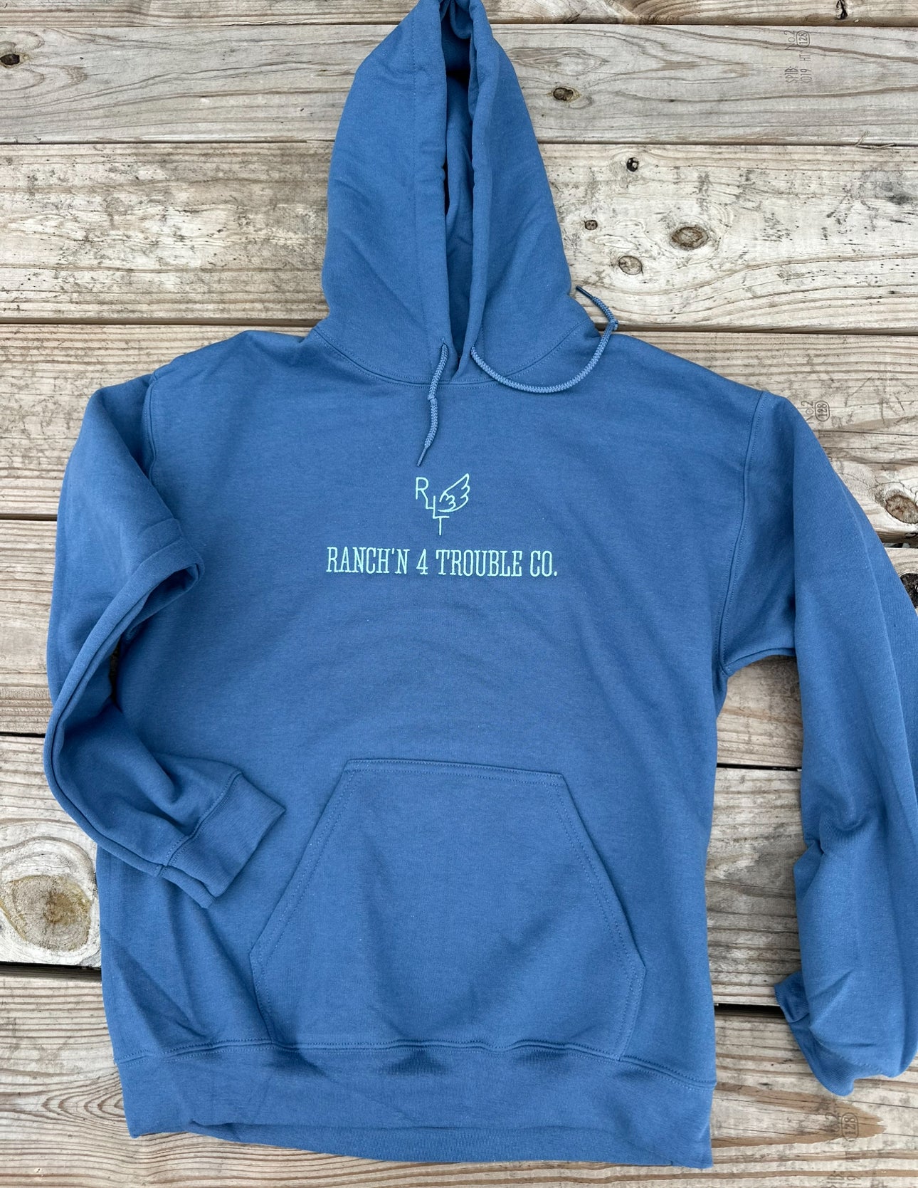 R4T Logo Hooded Sweatshirt - Indigo Blue Embroidered