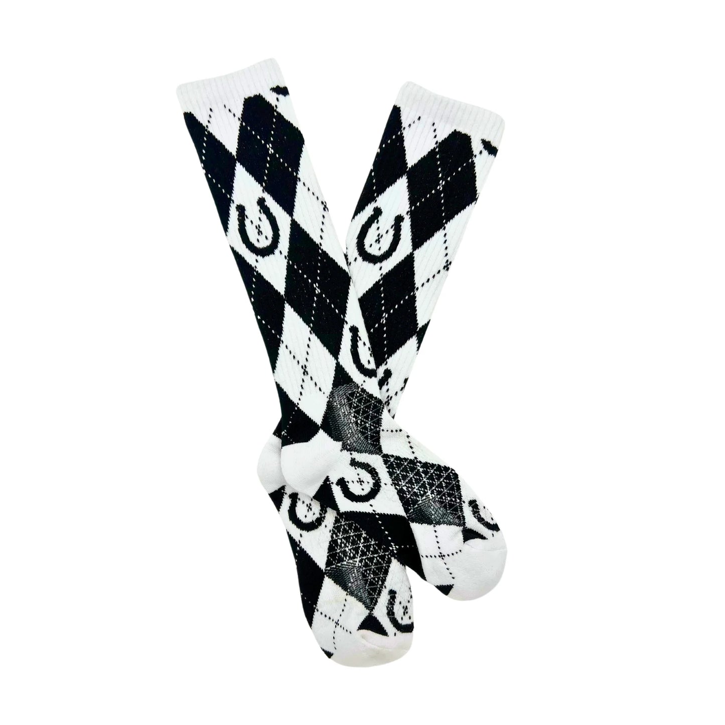 Lucky Argyle Blk/White Performance Sock