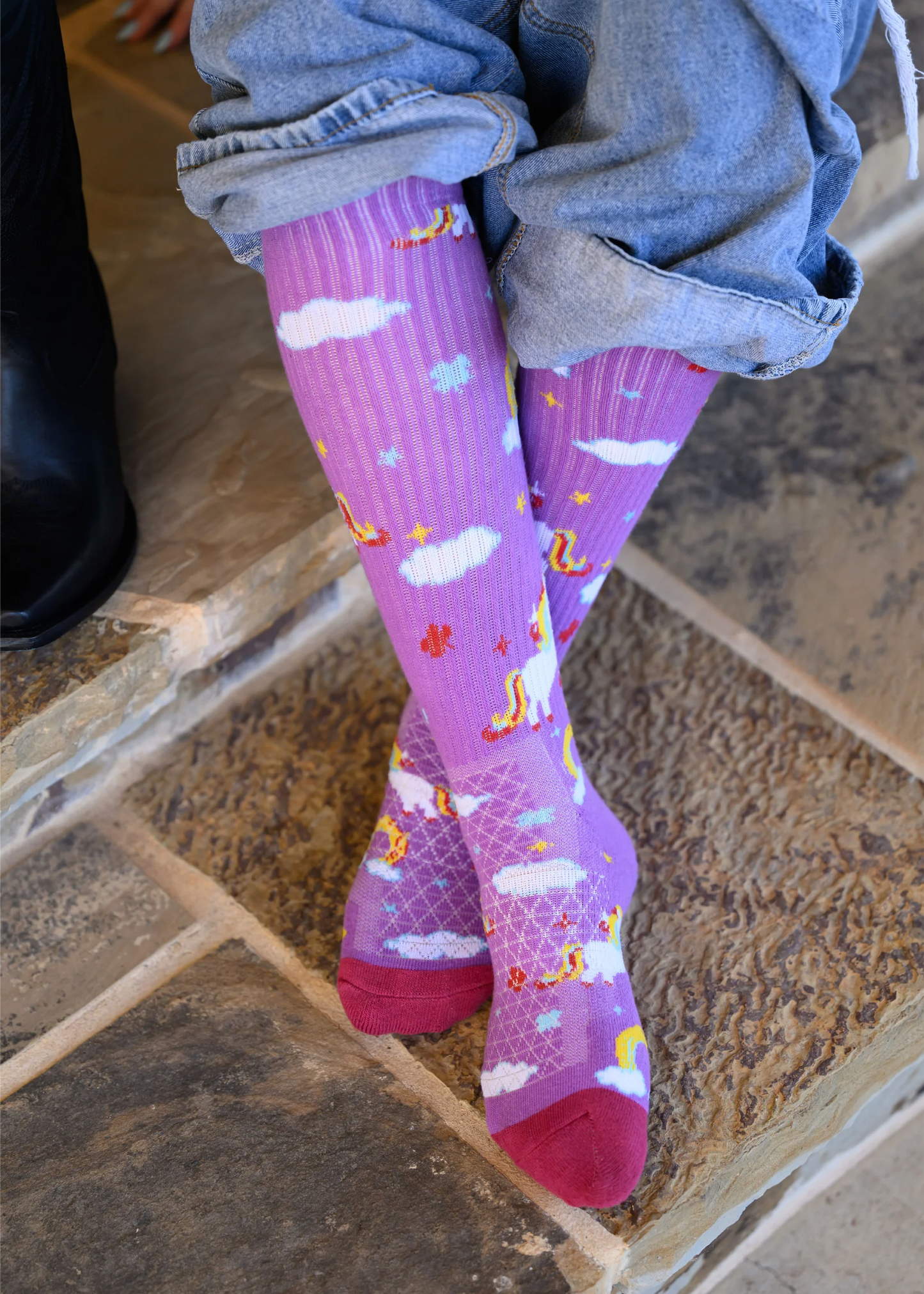 Lucky Unicorn Purple Performance Socks