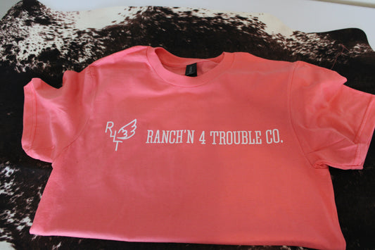 R4T Logo Short Sleeve - Coral w/ White Logo