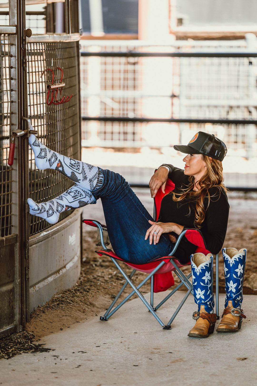 Cactus Alley - Broke Ass Ranch Black/White Performance Socks