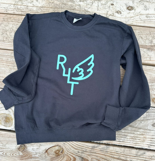 R4T Logo Comfort Colors Puff Crewneck Sweatshirt - Black