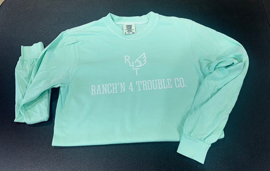R4T Logo Comfort Colors Long Sleeve - Chalky Mint