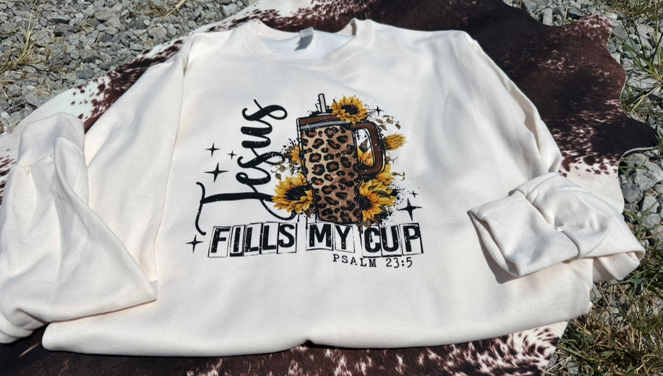 Jesus Fills My Cup - Crewneck Sweatshirt
