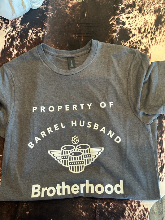 Property of Barrelhusband Brotherhood Short Sleeve - Dark Heather Grey