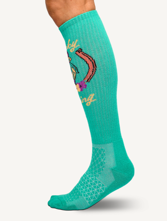 Lucky Living Island Cowgirl Turquiose Performance Socks