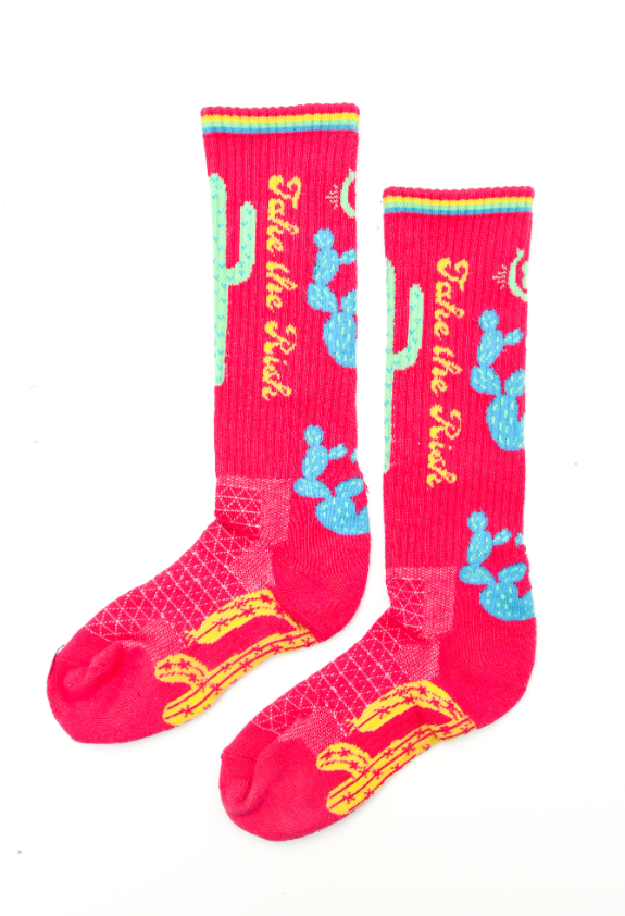 Take the Risk Hot Pink Performance Socks